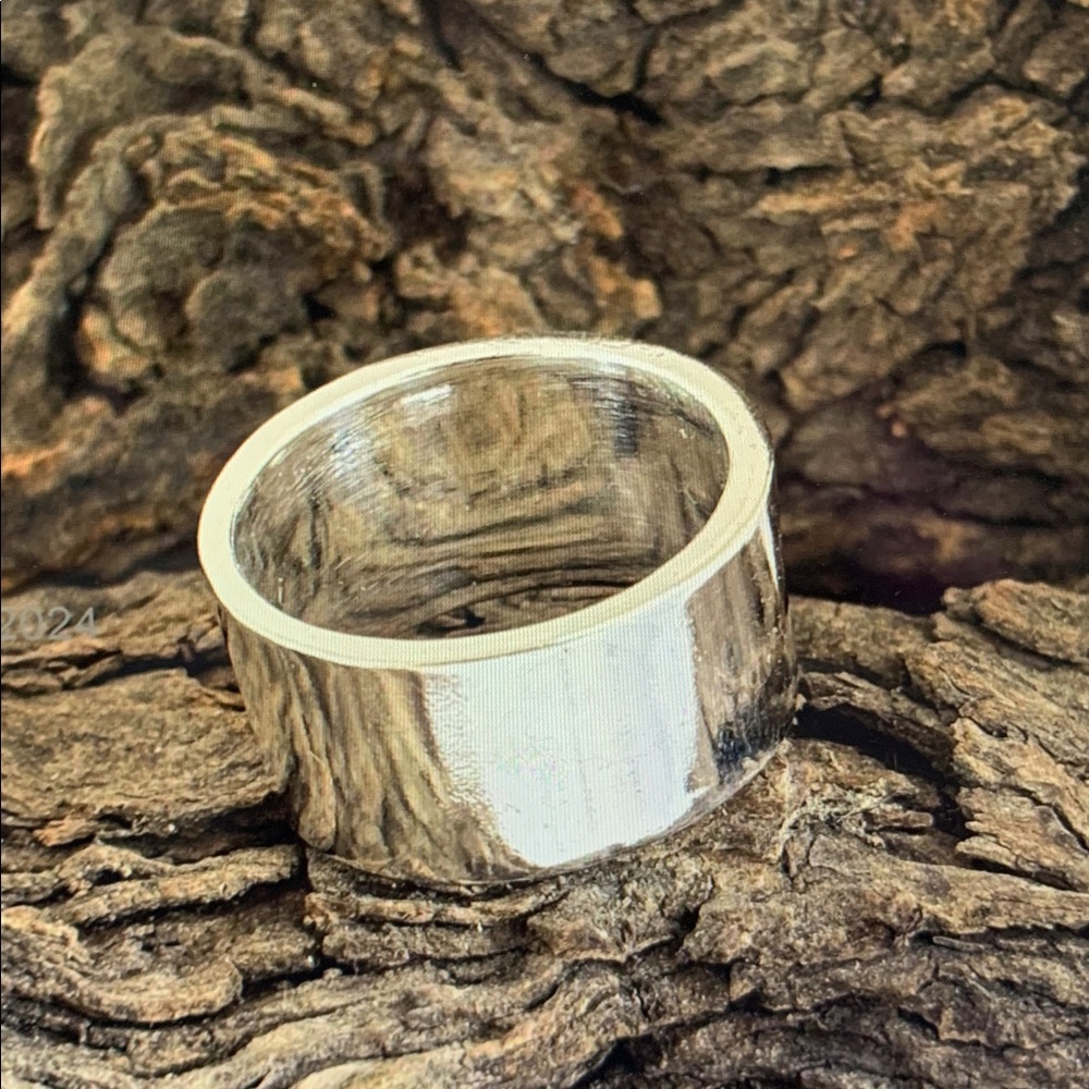 Wide Silver Band Ring
